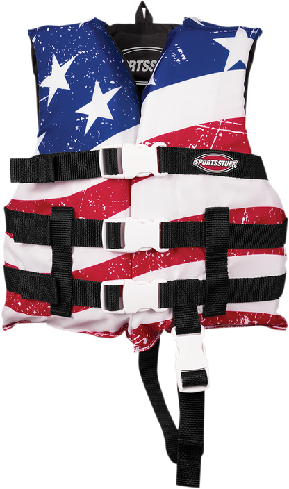 AIRHEAD SPORTS GROUP Child Stars & Stripes PFD Vest - Red/White/Blue 30098-02-A-US