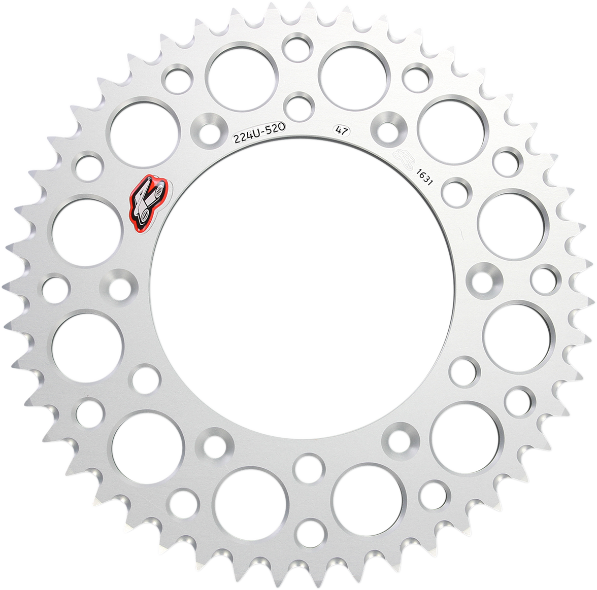 Renthal 224U-520-47GPSI Rear Sprocket - Aluminum, 47 Tooth, Silver