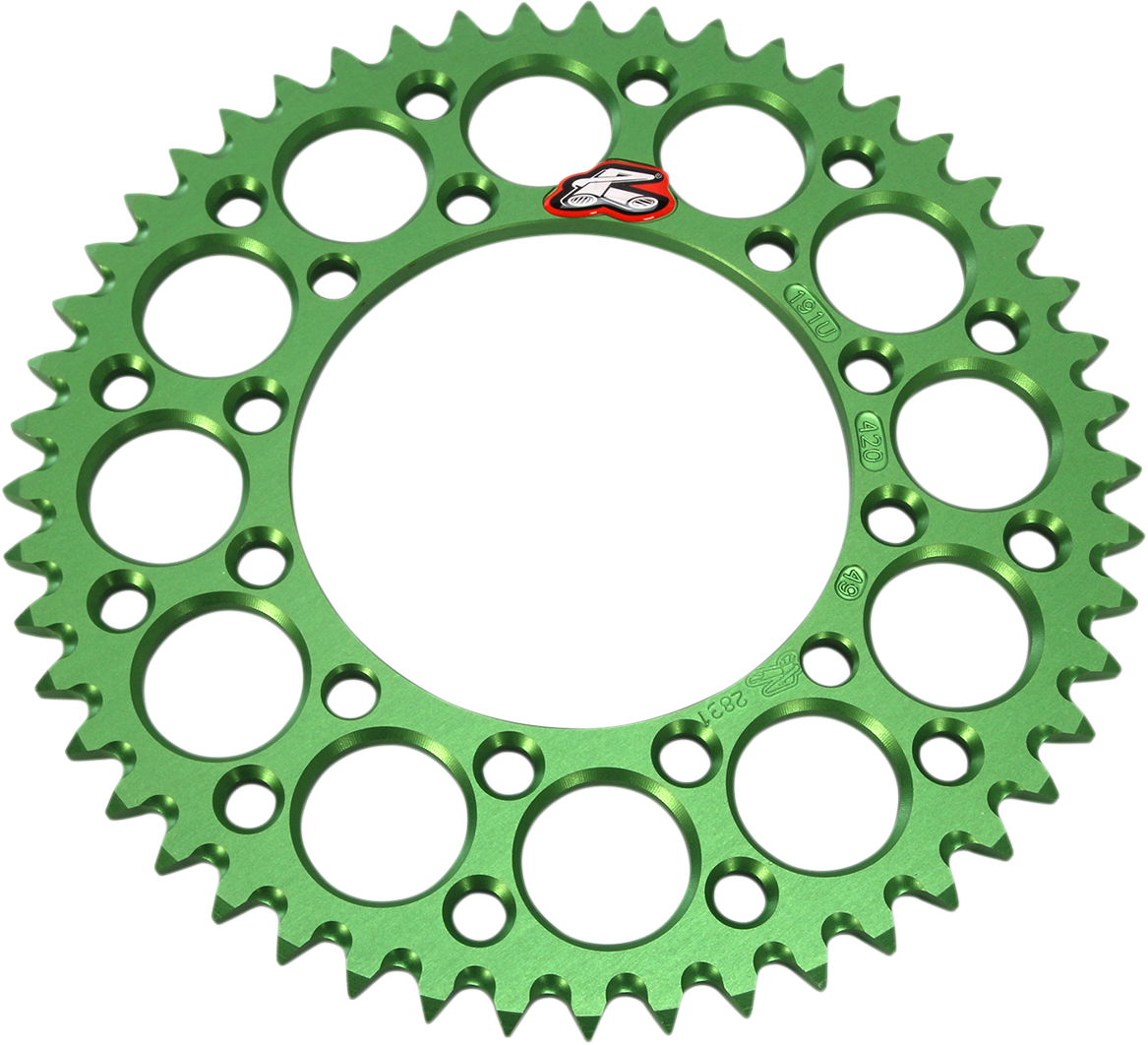 RENTHAL Kawasaki 191U-420-49GEGN Aluminum Rear Sprocket - 49 Tooth, Green