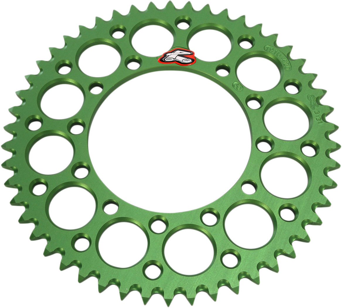 Renthall Rear Sprocket 50 Tooth Aluminum Green for Kawasaki 191U-420-50GEGN