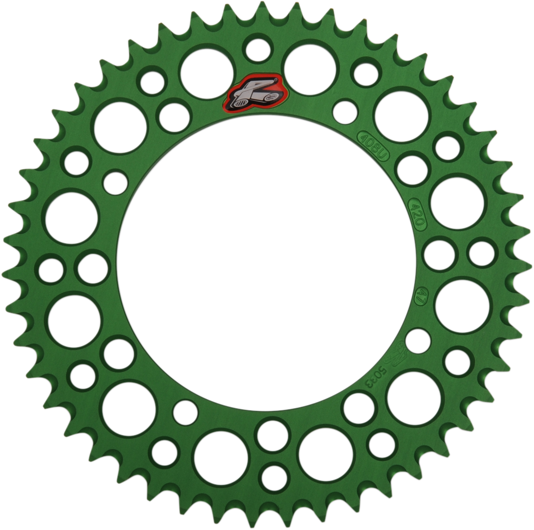 RENTHAL Rear Sprocket - Aluminum 47 Tooth for Kawasaki/Suzuki 408U-420-47GEGN