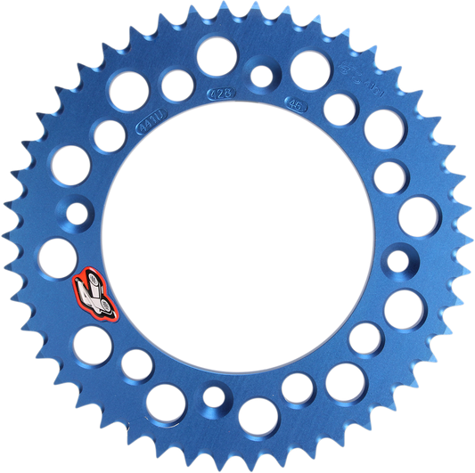 Renthal 46-Tooth Aluminum Rear Sprocket for Gas Gas, Husqvarna, KTM - Blue | Part 441U-428-46GPBU