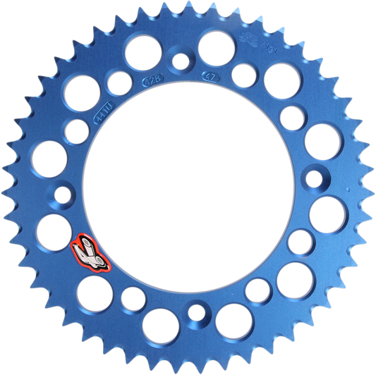 Renthal Rear Sprocket 47 Tooth Aluminum Blue for Gas Gas, Husqvarna, KTM 441U-428-47GPBU