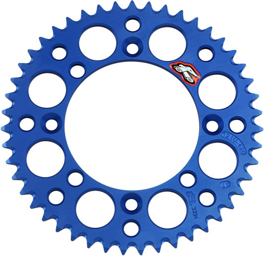 RENTHAL Rear Sprocket - Aluminum, 47 Tooth for YZ 65 - Blue, Part Number 121U-420-47GBBU