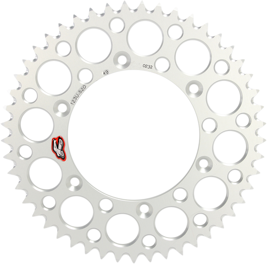 RENTHAL 123U-520-49GYSI Aluminum Rear Sprocket for Suzuki - 49 Tooth, Silver