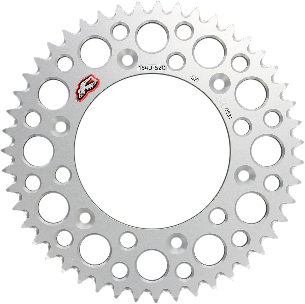 RENTHAL 154U-520-47GRSI Aluminum Rear Sprocket for Honda - 47 Tooth, Silver