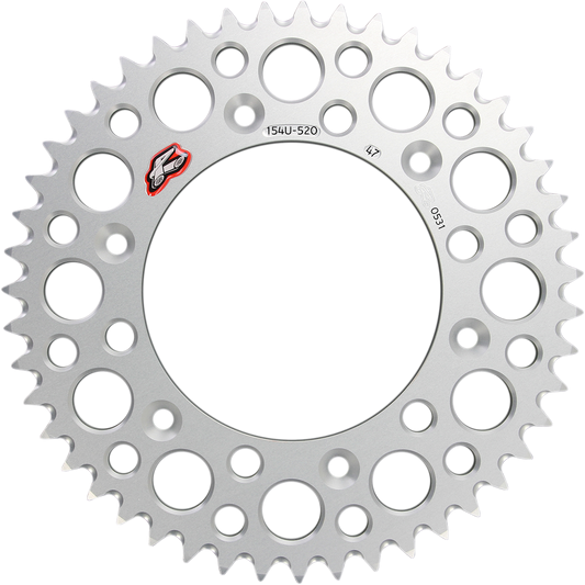 RENTHAL 154U-520-47GRSI Aluminum Rear Sprocket for Honda - 47 Tooth, Silver