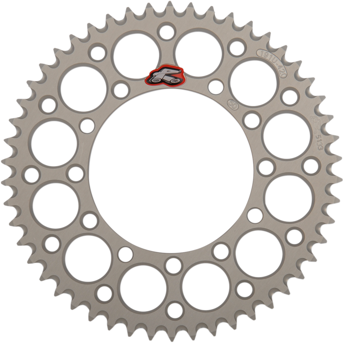 Renthal Kawasaki 191U-420-50GESI Aluminum Rear Sprocket, 50 Tooth, Silver