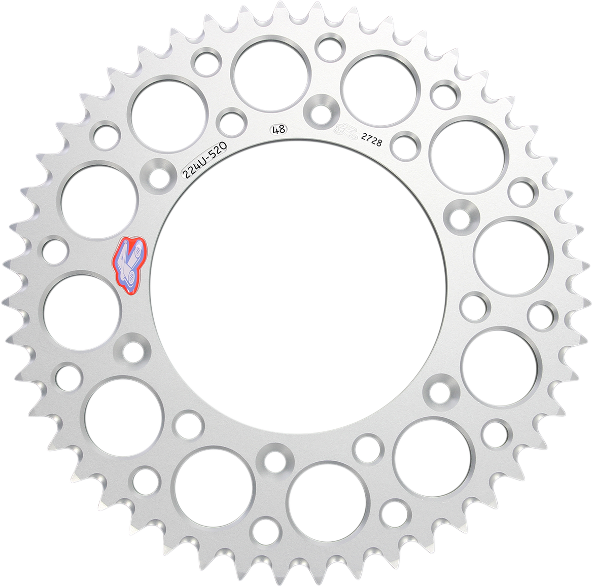RENTHAL 224U-520-48GPSI Aluminum Rear Sprocket - 48 Tooth, Silver