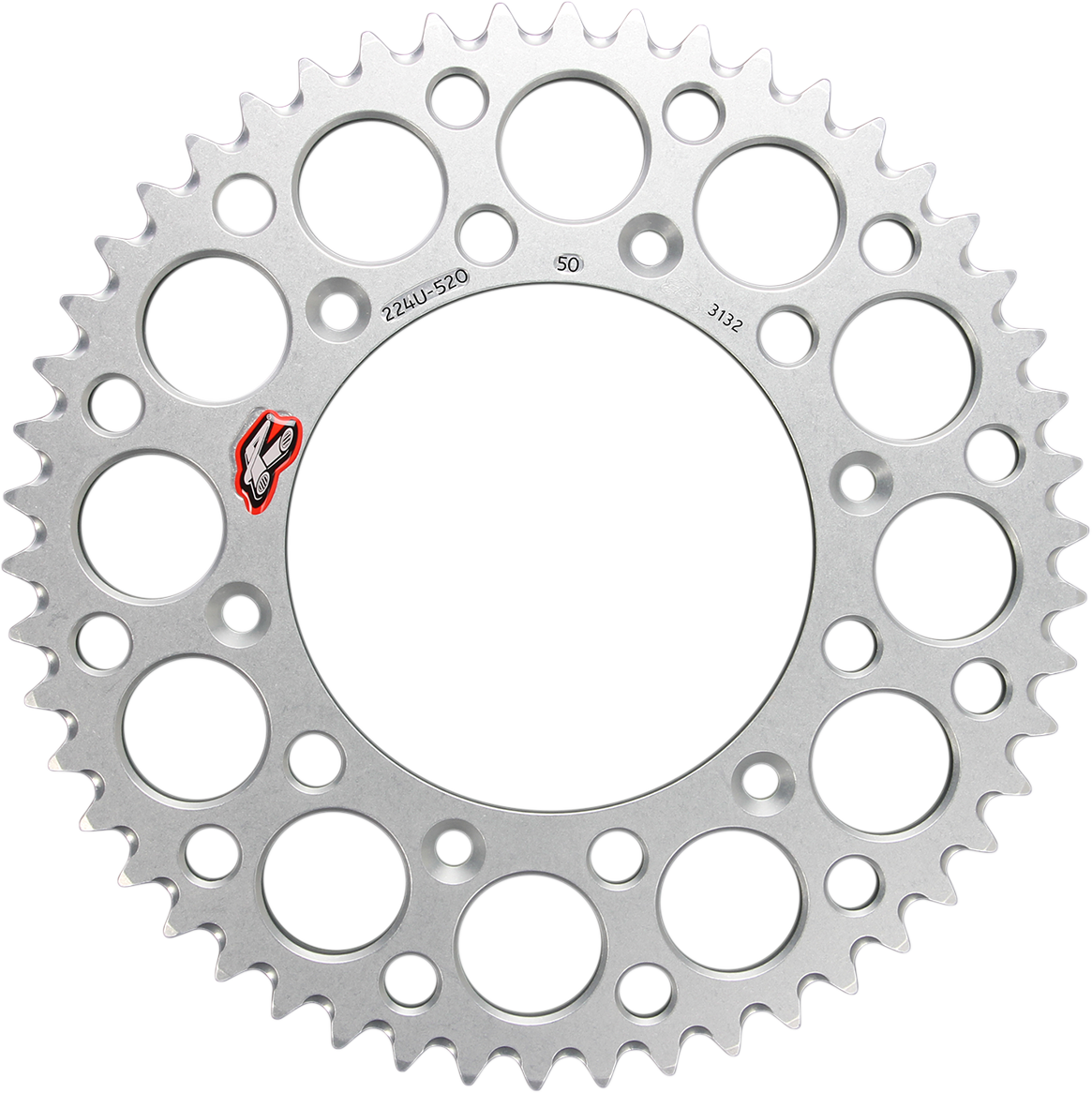 RENTHAL 224U-520-50GPSI Aluminum Rear Sprocket - 50 Tooth, Silver