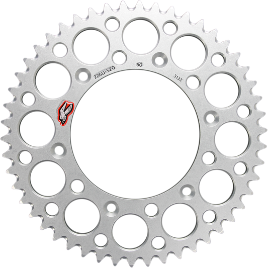 RENTHAL 224U-520-50GPSI Aluminum Rear Sprocket - 50 Tooth, Silver