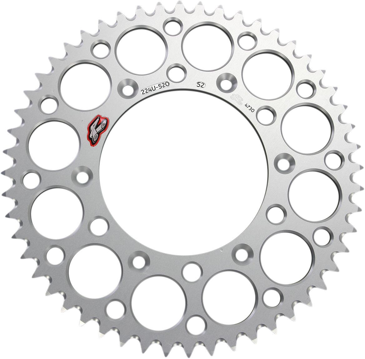 RENTHAL 224U-520-52GPSI Aluminum Rear Sprocket - 52 Tooth, Silver