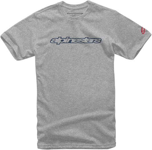 Alpinestars Wordmark T-Shirt - Heather Gray, Navy, Red - 2XL - Part 10367201517132X