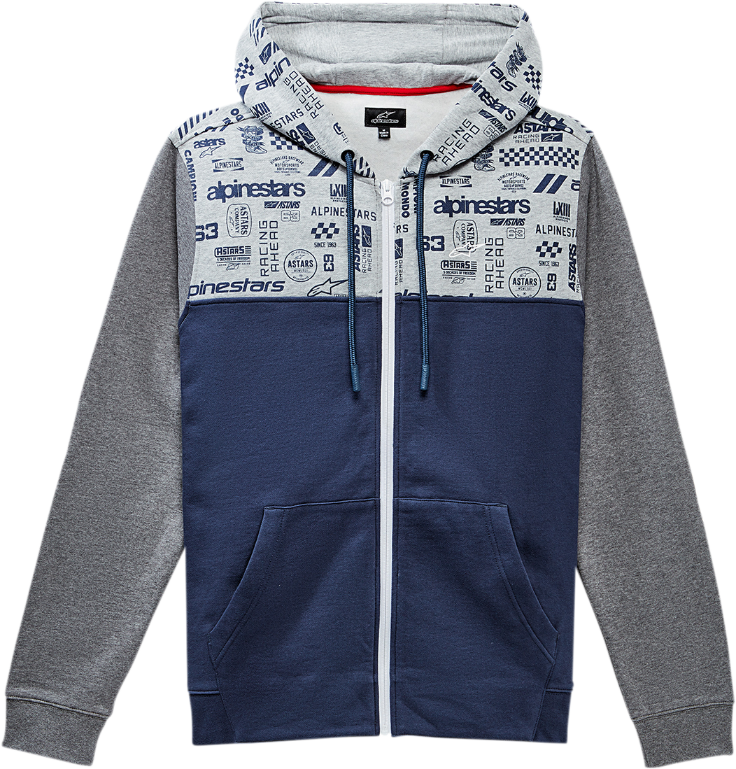 Alpinestars Perpetuity Hoodie Navy Medium - Comfortable Fleece with Logo and Pattern Details