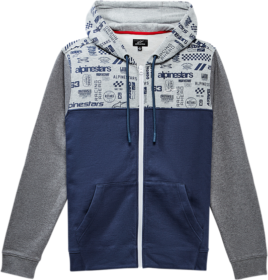 Alpinestars Perpetuity Hoodie Navy Medium - Comfortable Fleece with Logo and Pattern Details