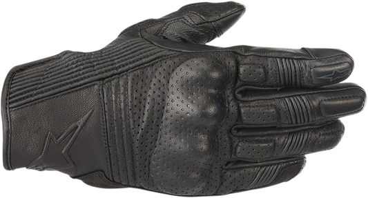 Alpinestars Mustang V2 Gloves Black Size XL - Durable Leather Motorcycle Gloves with Breathable Perforation and Reinforced Protection