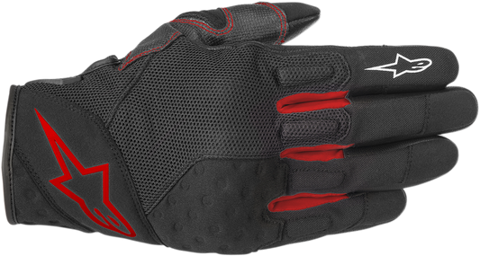 Alpinestars Crossland Gloves Black/Red 2XL - High-Performance Motorcycle Gloves with Leather and Breathable Stretch Back