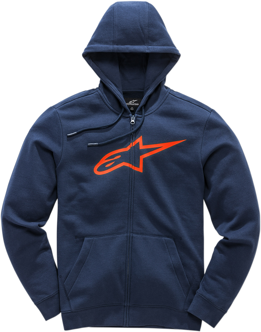 Alpinestars Ageless II Zip Hoodie - Navy/Red, Medium (Part #1038530527030M)