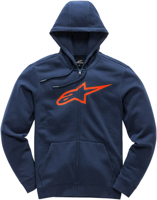 Alpinestars Ageless II Zip Hoodie - Navy/Red, Medium (Part #1038530527030M)