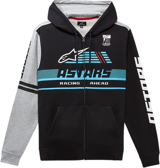 Alpinestars Overtake Hoodie Black XL 12305317510XL - Race-Inspired Design with Contrast Sleeves and Jersey Hood Lining