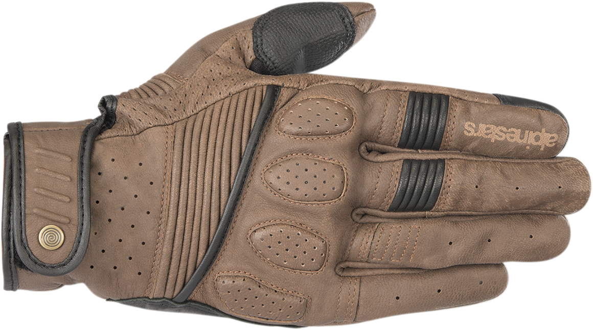 Alpinestars Crazy Eight Gloves Brown/Black 2XL – Heritage-Inspired Full Grain Leather Motorcycle Gloves