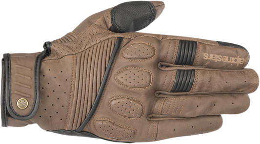 Alpinestars Crazy Eight Gloves Brown/Black 2XL – Heritage-Inspired Full Grain Leather Motorcycle Gloves