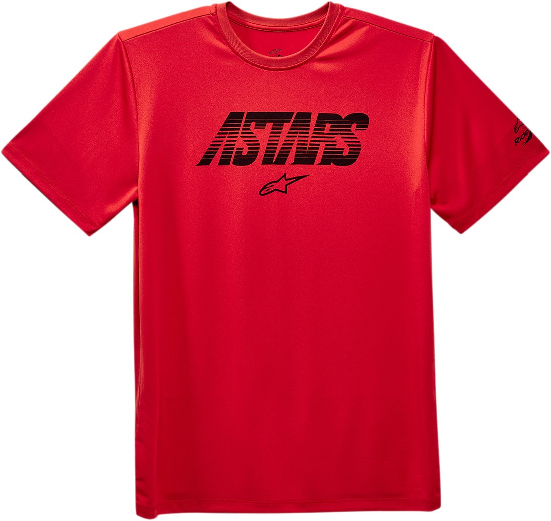 Alpinestars Tech Angle Premium T-Shirt - Red - Large, Performance Poly-Wicking Fabric with Logo Graphics