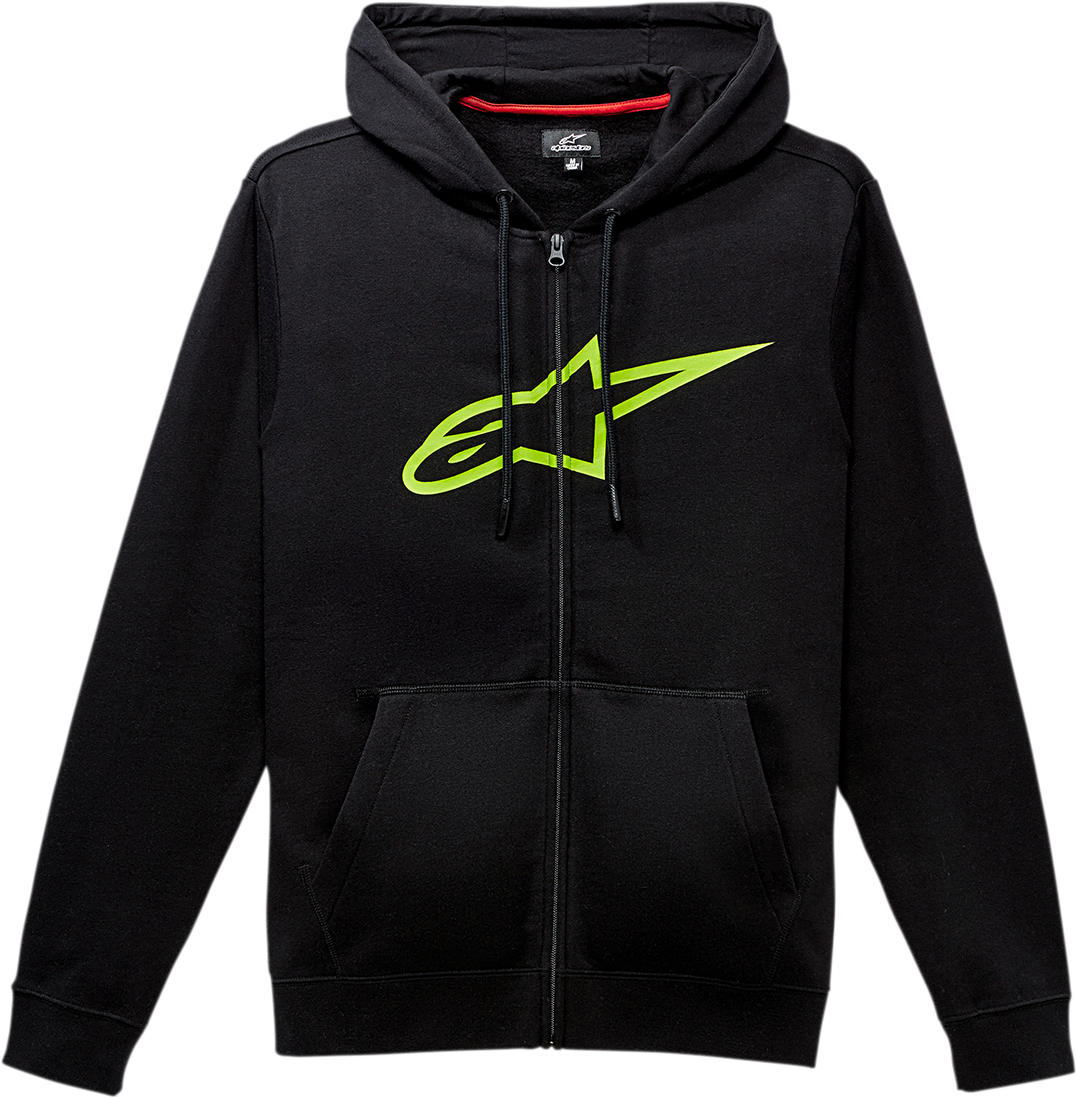 Alpinestars Ageless II Zip Hoodie - Black/Green, Size XL - Comfortable Cotton Blend with Logo Details