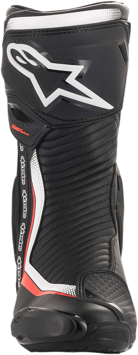 Alpinestars SMX Plus Motorcycle Boots - Black, White & Red Fluorescent, US 7.5 / EU 41, Part Number 2221019-1231-41