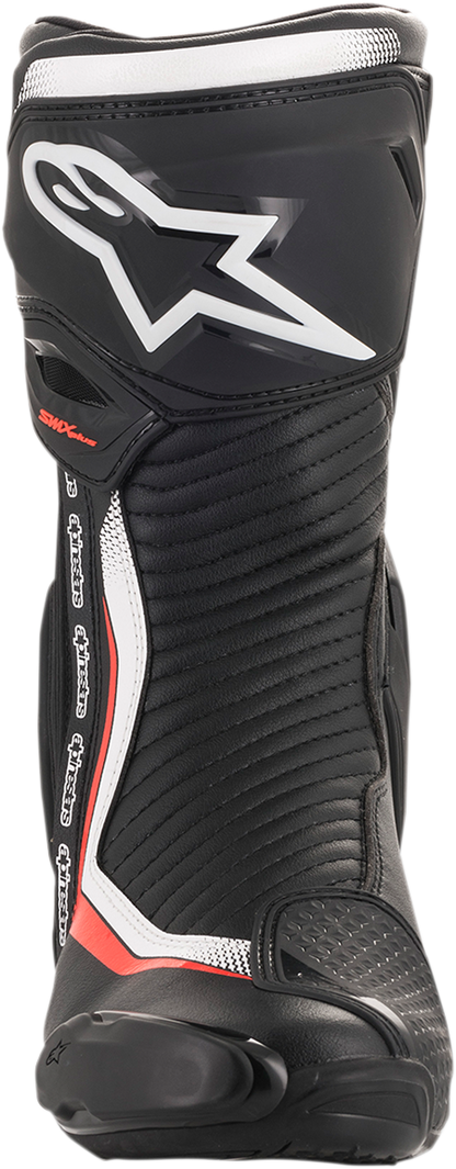 Alpinestars SMX Plus Motorcycle Boots - Black/White/Red Fluorescent, US 9.5 / EU 44