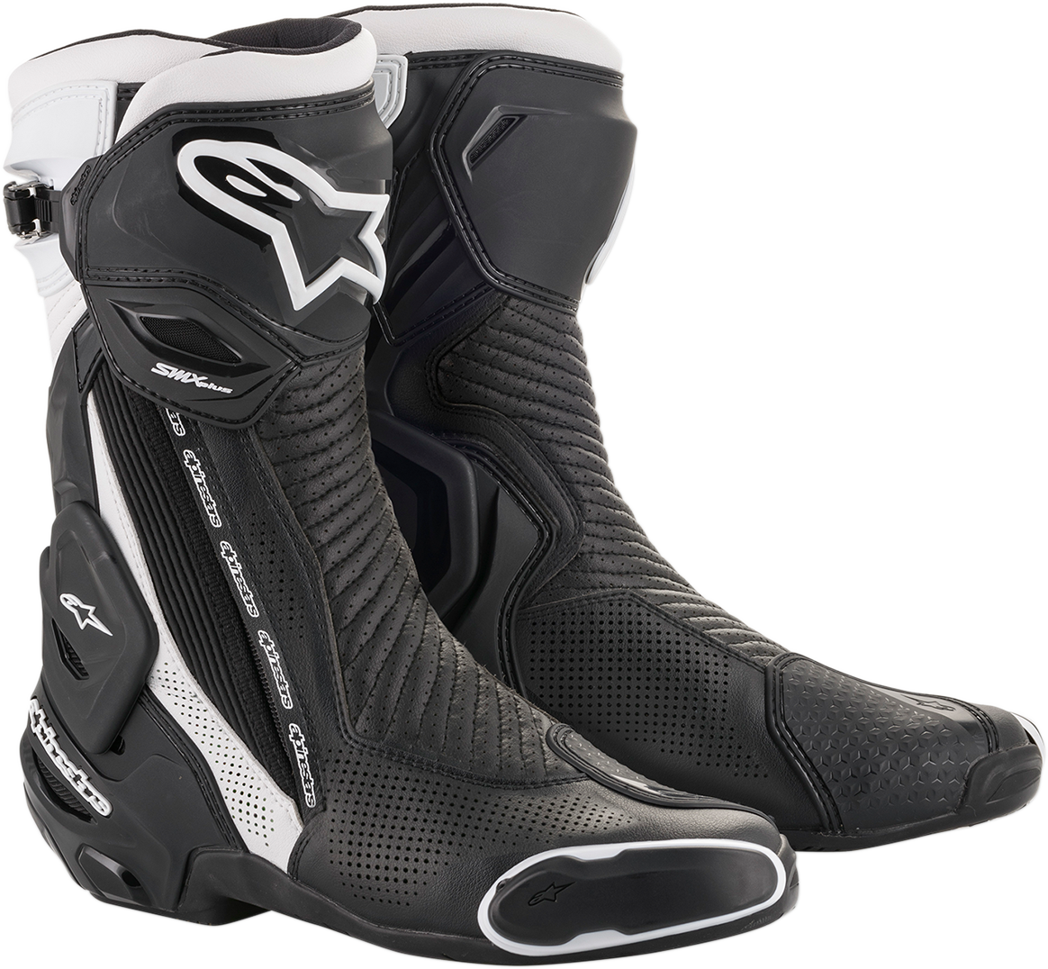 Alpinestars SMX Plus v2 Vented Motorcycle Boots - Black/White, US 7.5 / EU 41 (Part Number 2221119-12-41)