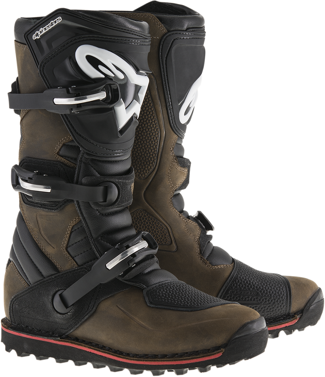 Alpinestars Tech-T Boots – Brown/Black US 13 / EU 48 with Advanced Safety and Comfort Features