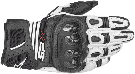 Alpinestars SPX AC V2 Gloves - Black/White, 2XL | Performance Vented Motorcycle Gloves