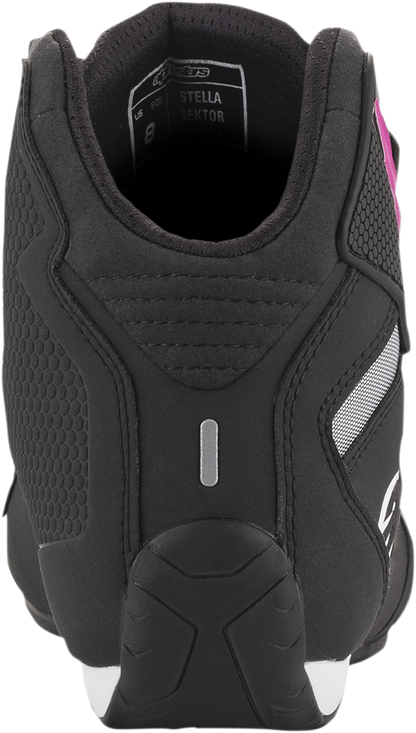 Alpinestars Stella Sektor Shoes - Women’s Lightweight Racing Footwear, Black and Pink, US 6.5 / EU 38