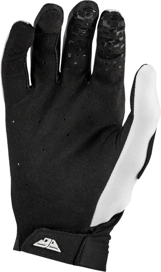 Fly Racing Youth Pro Lite Gloves White/Black YL - Lightweight Race Gloves with Touch Screen Compatibility