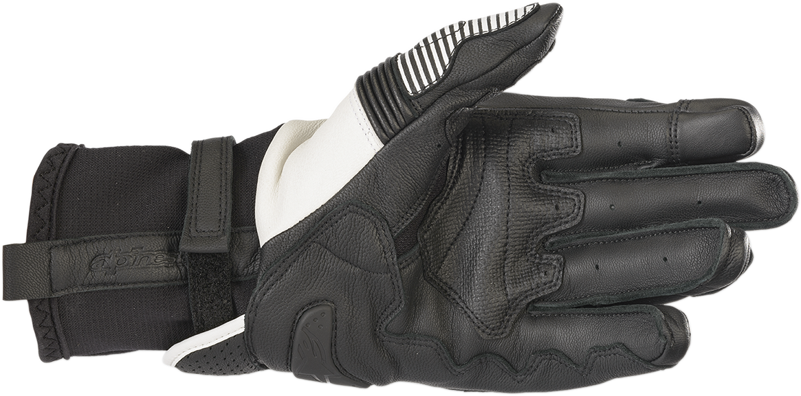 Alpinestars GPX V2 Gloves Black/White 3XL - Enhanced Rider Comfort and Impact Protection