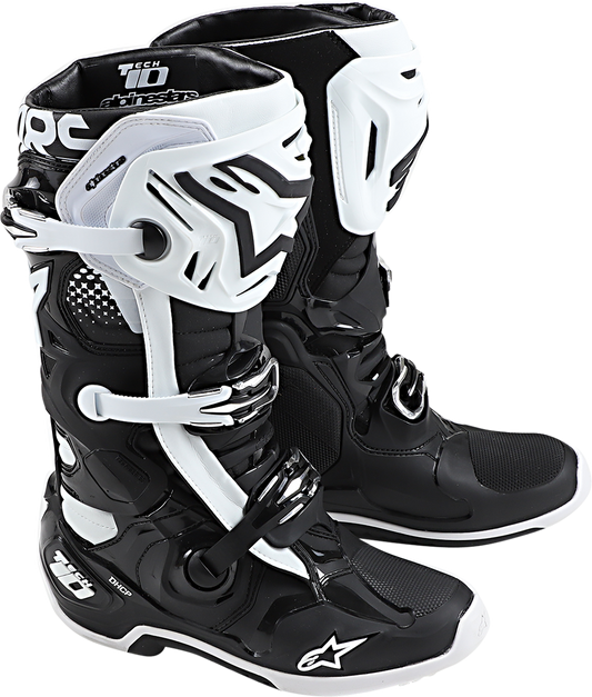 ALPINESTARS Tech 10 Boots - Black/White - US 8 / EU 42 2010020-12-8