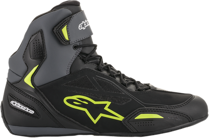 Alpinestars Faster-3 Drystar® Motorcycle Shoes - Black, Gray & Yellow, US 6.5