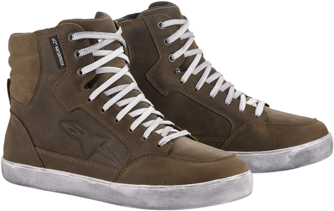 Alpinestars J-6 Waterproof Women's Shoes - Brown US 11.5 with Full Grain Leather and Suede Upper