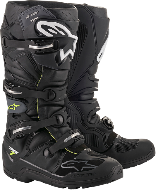 Alpinestars Tech 7 Enduro Drystar® Boots - Black/Gray, US 8 / EU 42 - Model 2012620-106-8