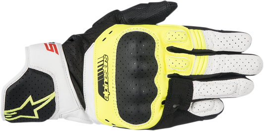 Alpinestars SP-5 Gloves Black/Fluo Yellow/White 3XL - Durable Racing Gloves with Advanced Impact Protection