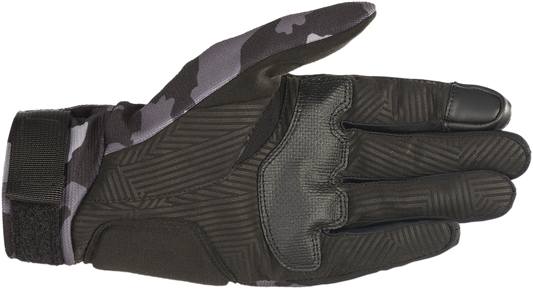 Alpinestars Reef Gloves Black/Camo Gray 3XL - High-Performance Motorcycle Gloves with Breathable Stretch Fabric and Impact Protection