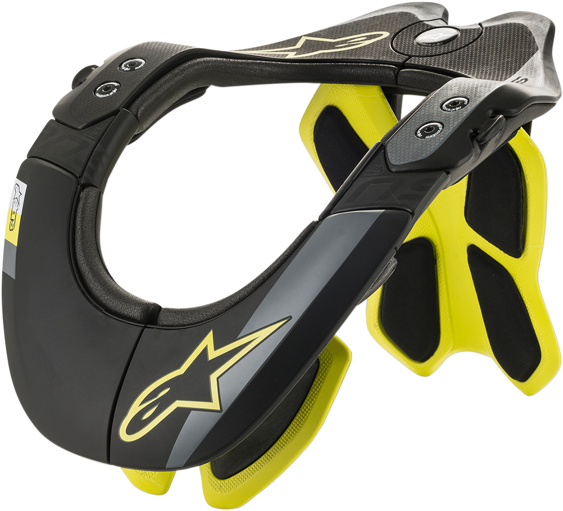 Alpinestars BNS Tech 2 Black/Yellow Fluo Motorcycle Neck Support XS-M (Part #6500019155XS/M)