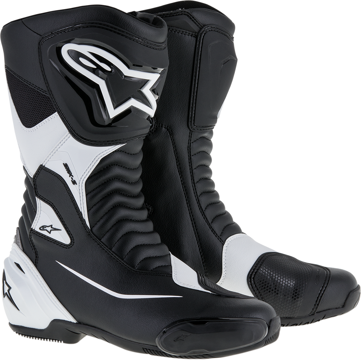 Alpinestars SMX-S Motorcycle Boots - Black and White, US Size 12 / EU 47 - Part 2223517-12-47