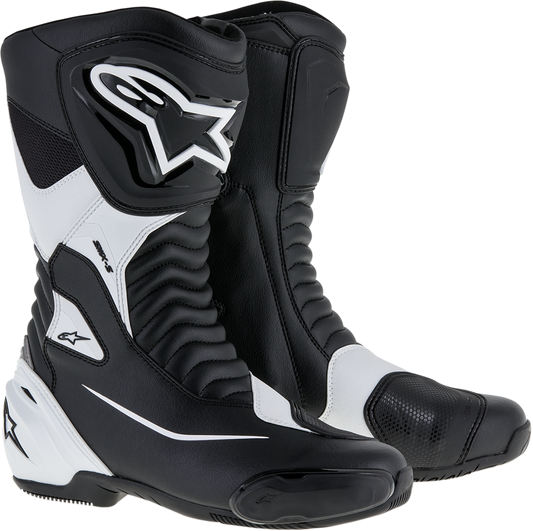 Alpinestars SMX-S Motorcycle Boots - Black and White, US Size 12 / EU 47 - Part 2223517-12-47