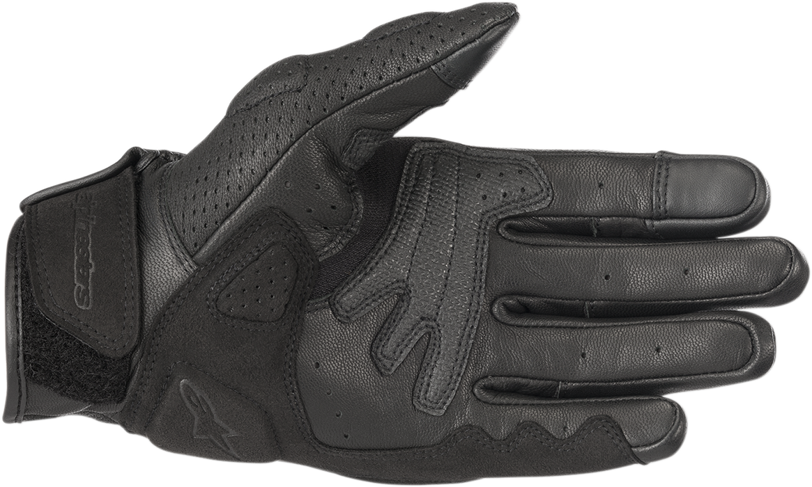 Alpinestars Mustang V2 Gloves Black Size XL - Durable Leather Motorcycle Gloves with Breathable Perforation and Reinforced Protection
