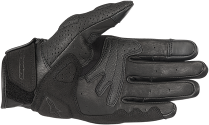 Alpinestars Mustang V2 Gloves Black Size XL - Durable Leather Motorcycle Gloves with Breathable Perforation and Reinforced Protection