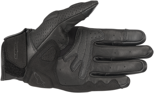 Alpinestars Mustang V2 Gloves Black Size XL - Durable Leather Motorcycle Gloves with Breathable Perforation and Reinforced Protection