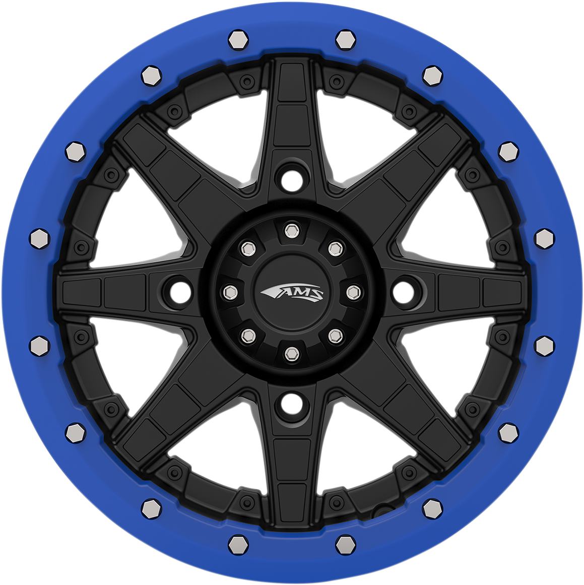 AMS Beadlock Ring Replacement for Roll'n 106 Wheels - 15 Inch Blue 15B03