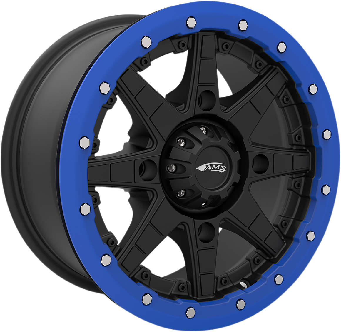 AMS Beadlock Ring Replacement for Roll'n 106 Wheels - 15 Inch Blue 15B03